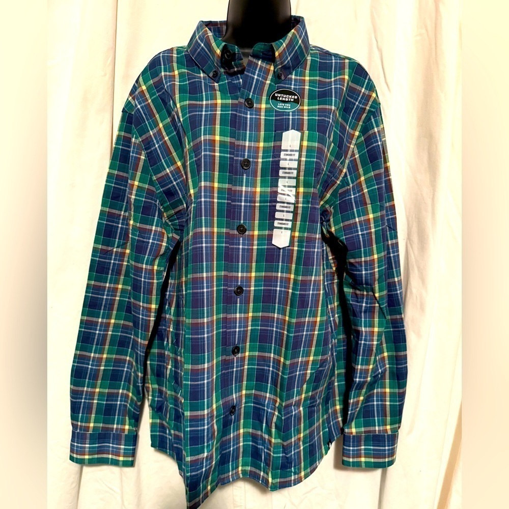 Alaskan Hardgear By Duluth Men's Sz L Untucked Length Button Down L/S Shirt NWT
